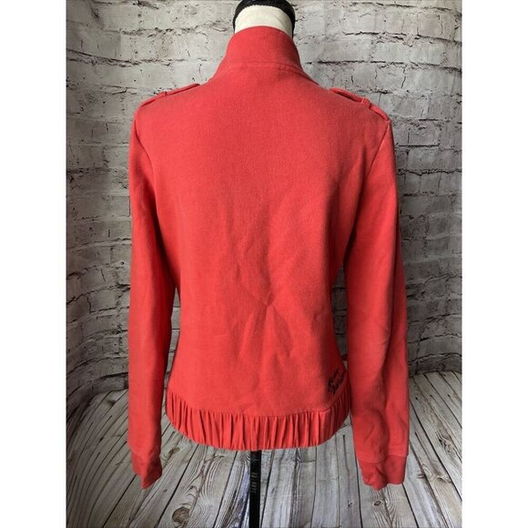 Harley Davidson Women’s Orange Zip Fleece Jacket Womens M Biker Casual - Picture 3 of 5